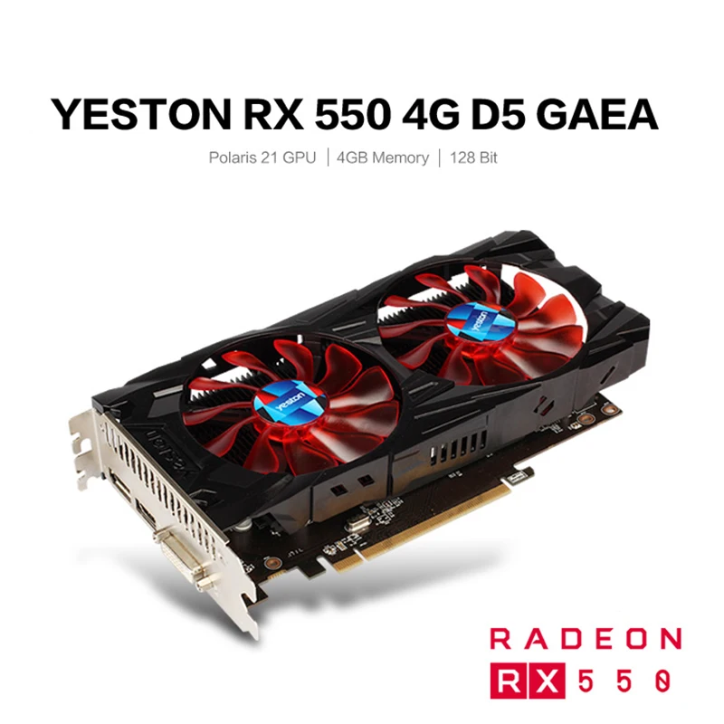 Yeston Radeon RX 560 GPU ГБ GDDR5 128bit игровой настольный компьютер PC Видео видеокарты