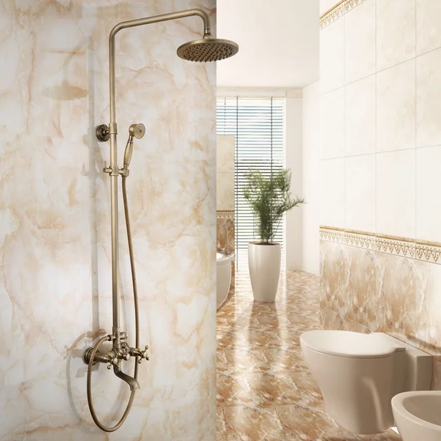 Antique Shower Set Mixer Br Head Tap Brush Bath Antique Shower Set Mixer Br Head Tap Brush Bath Faucet Bathroom Products