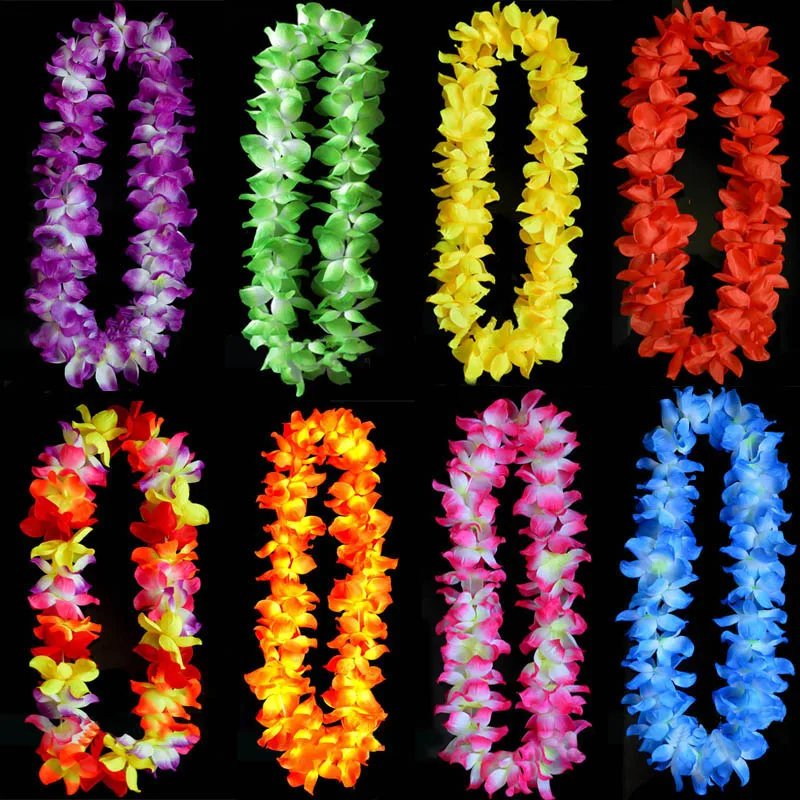 100cm Hawaiian Artificial Flowers leis Garland Necklace Flowers DIY