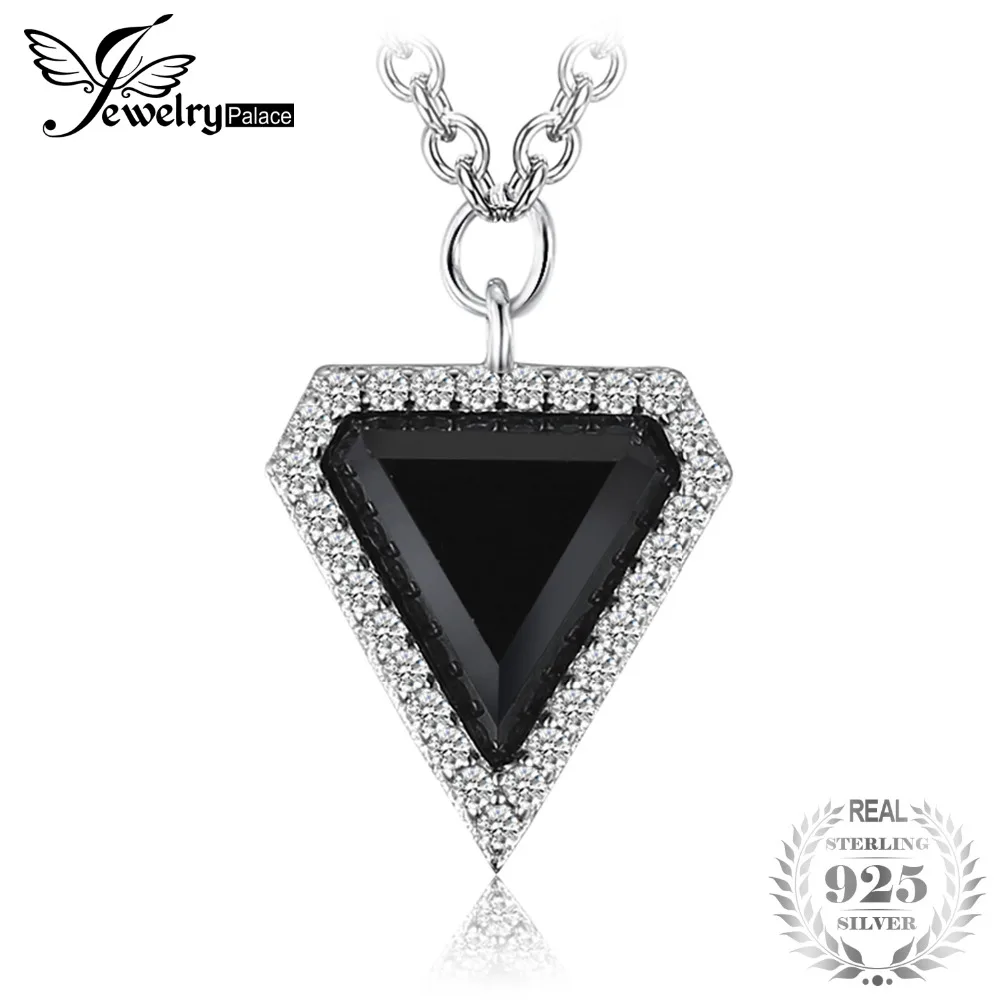 JewelryPalace Fashion 3.37ct Created Black Spinel Halo Necklaces For ...