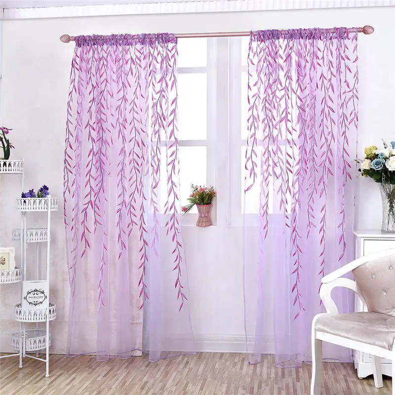 

Ouneed Willow Voile Tulle Room Window Curtain Sheer Voile Panel Drape Bedroom Sheers Curtains Living Room Thermal Feather 19feb9