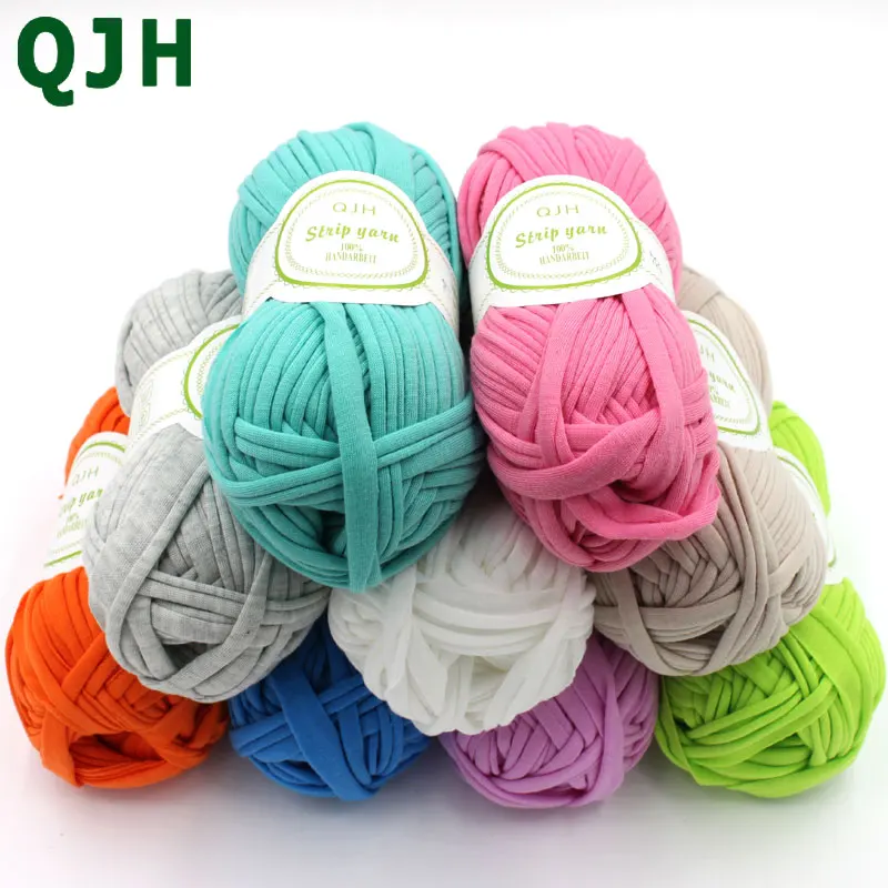 

100g / pcs hand-woven new fancy carpet yarn thick line crochet candy color fabric ribbon hand-woven wool hat yarn craft