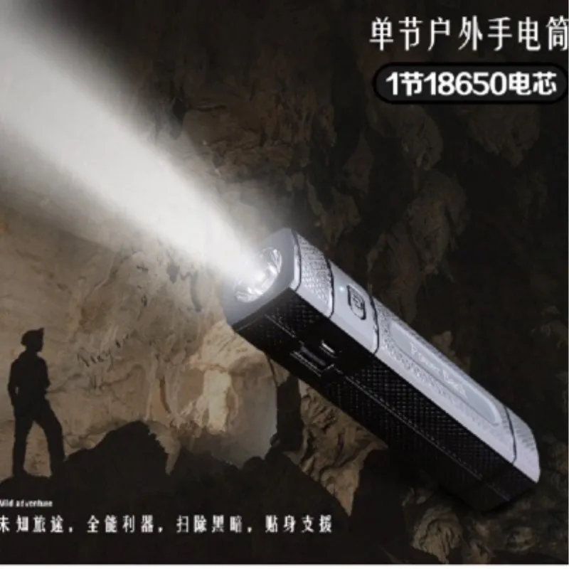 

DIY Power Bank 1 18650 battery Case with LED Flashlight compass USB Charger For Smart Phone