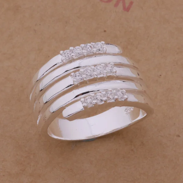 

AR177 925 sterling silver ring, 925 silver fashion jewelry, luxury goods Multiple ring inlaid stone /ajuajbba airaizya