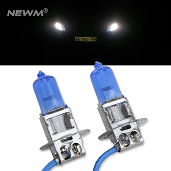 

2pcs New Style 6000K White 55w H3 Halogen Bulbs Replacement Bulbs For Car Fog Lights, Daytime Running Lights, DRL Lamps