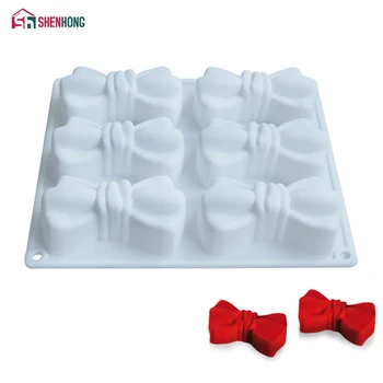 

SHENHONG 6 Hole Tie Cravat Silicone Cake Mousse Mold 3D DIY Design Moule Baking Cookie Muffin Mould Cupcake Jelly Pudding