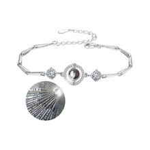 S925 ко Дню Святого Валентина Розового Золота 100 языков I love you проекции модный очароватеьлный с Для женщин браслет# EW40