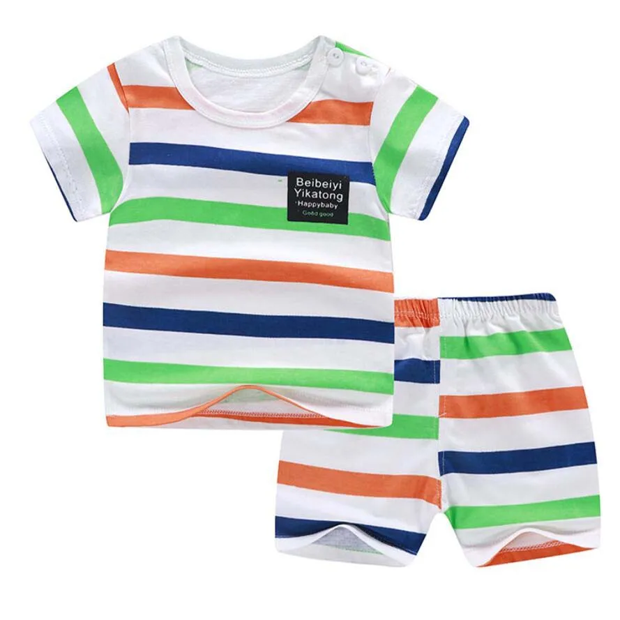 

Baby summer clothes sets young baby T-shirt+pants 1-5T girls boys Tees+short trousers little baby cartoon pure cotton suits