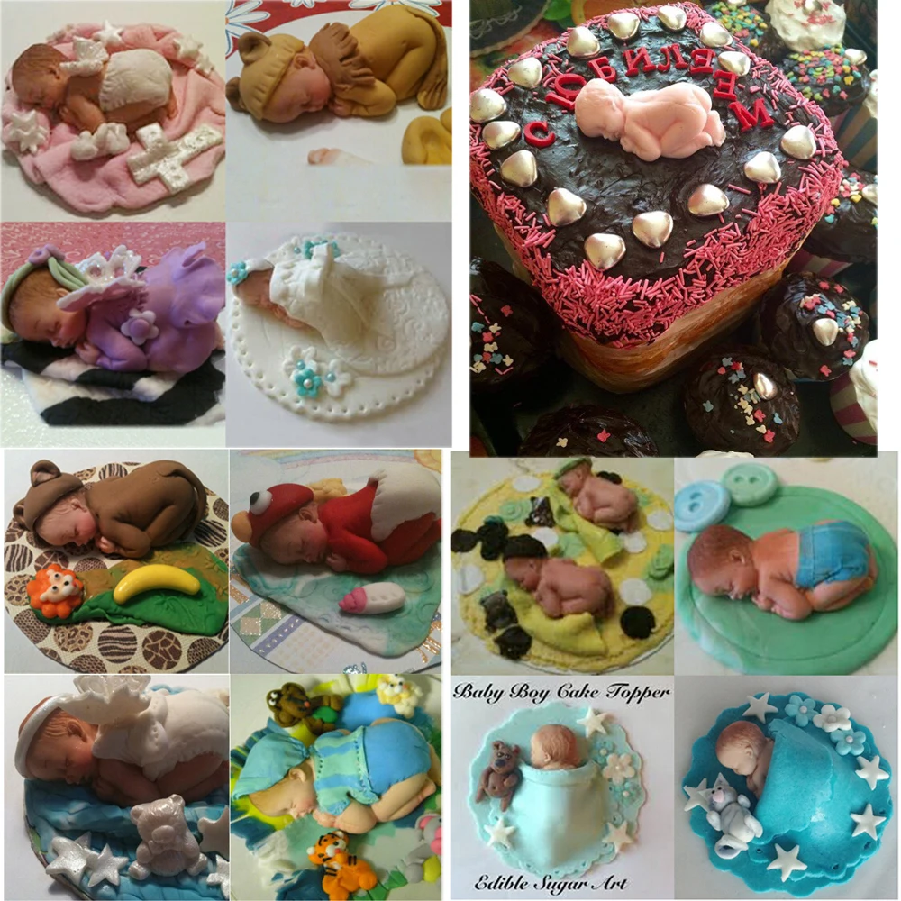 Moules en silicone pour bébé endormi, artisanat 3D, moule à bougie en  argile polymère Regina, outils de décoration de gâteaux, bonbons, chocolat,  pâte à spoer - AliExpress