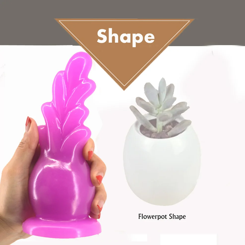 Creative Dildo with Suction Cup butt plug plant flowerpot shape anal dildo sex toys insert stopper massage vagina masturbation