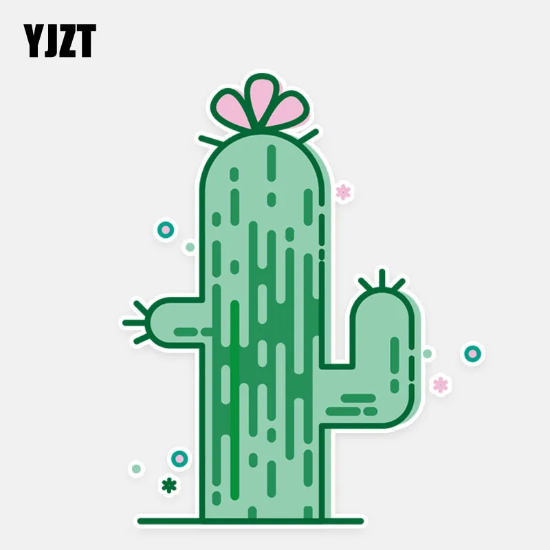

YJZT 11.3*14.3CM Unique Cactus Flowers Decor Car Stickers Personalized Colored 11A0861