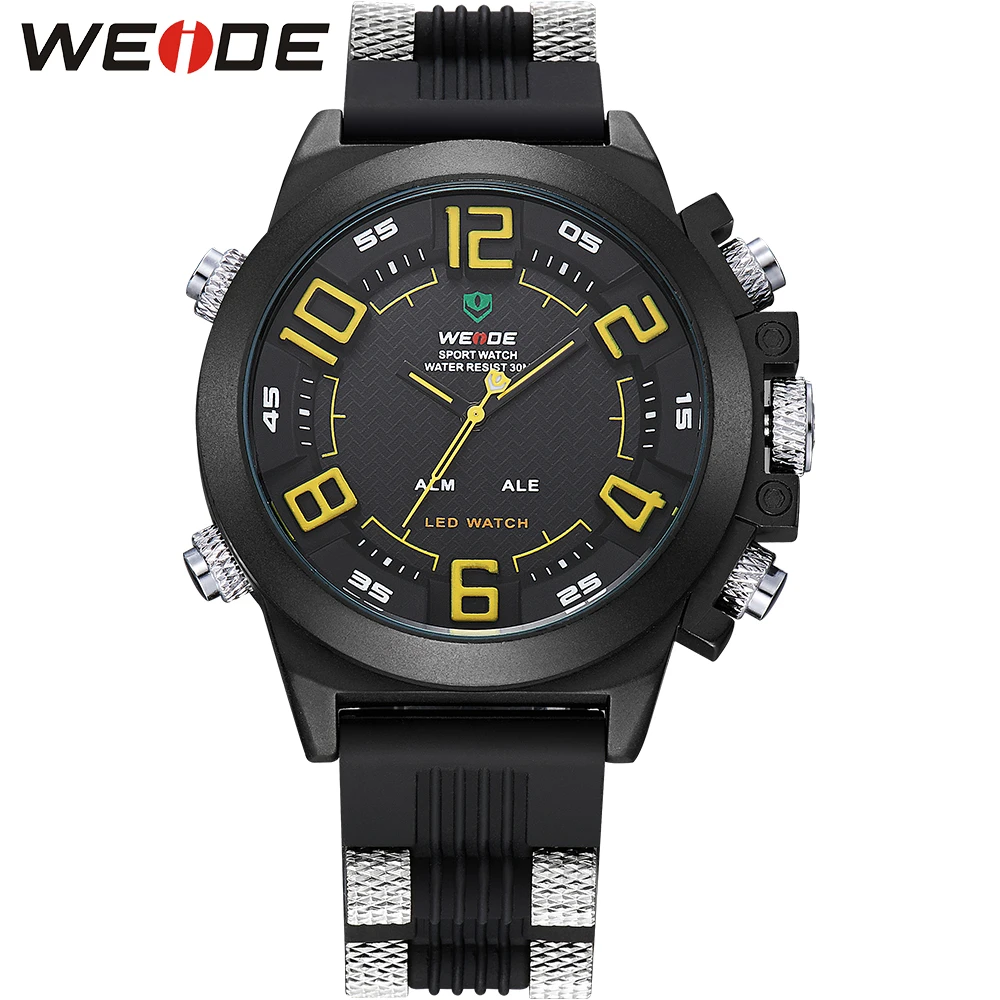 

Mens Fashion Digital Display Alarm Dual Time Zones Silicone Belt Bracelet Wrist Watch Quartz Movement Analog Relogio Masculino