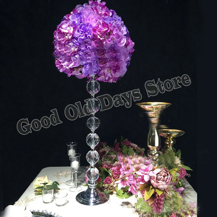 

61cm(H) Wedding Flower Stand silver flower vase Crystal Table Centerpiece for wedding decoration