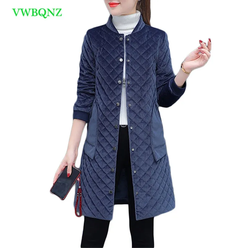 

Gold velvet Parkas Korean Women Warm Cotton jacket Autumn Winter Cotton-padded jackets Female Plus size Long Tops Coats 4XL A982