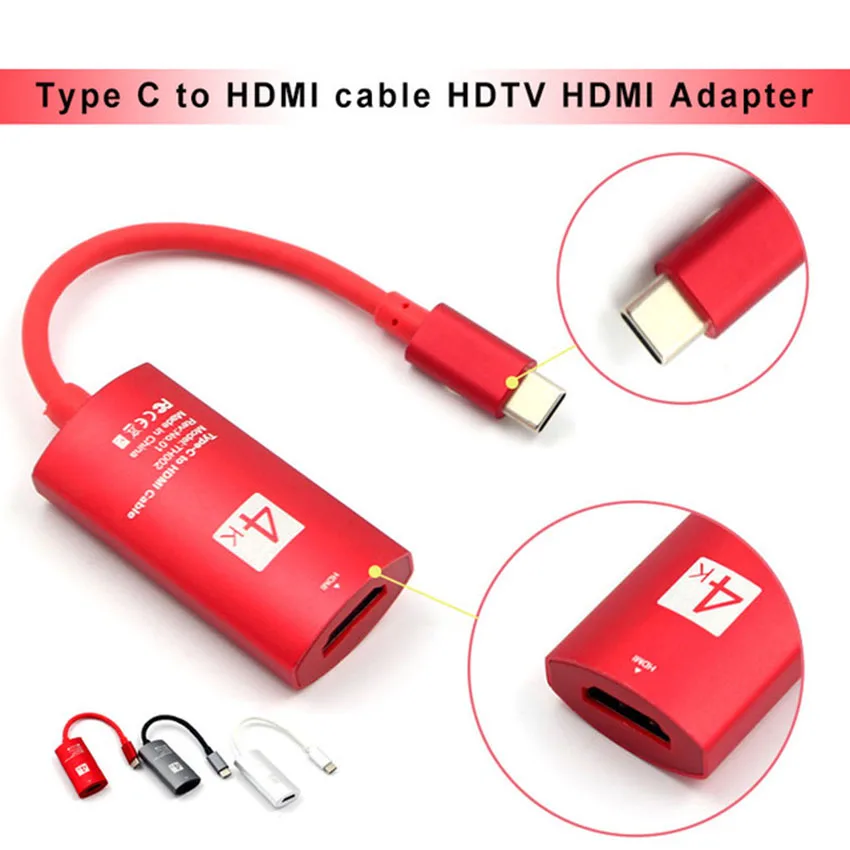 Кабель-Переходник USB C на HDMI конвертер USB 3,1 Тип C hdmi-кабель, адаптер для Macbook huawei MateBook LG samsung sony hdtv-компьютер