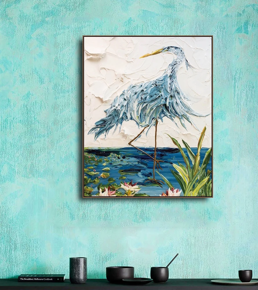 

Abstract Birds Modern Prints Canvas Painting Calligraphy Wall Art Posters Prints Green Art Wall Pictures Living Room Poster