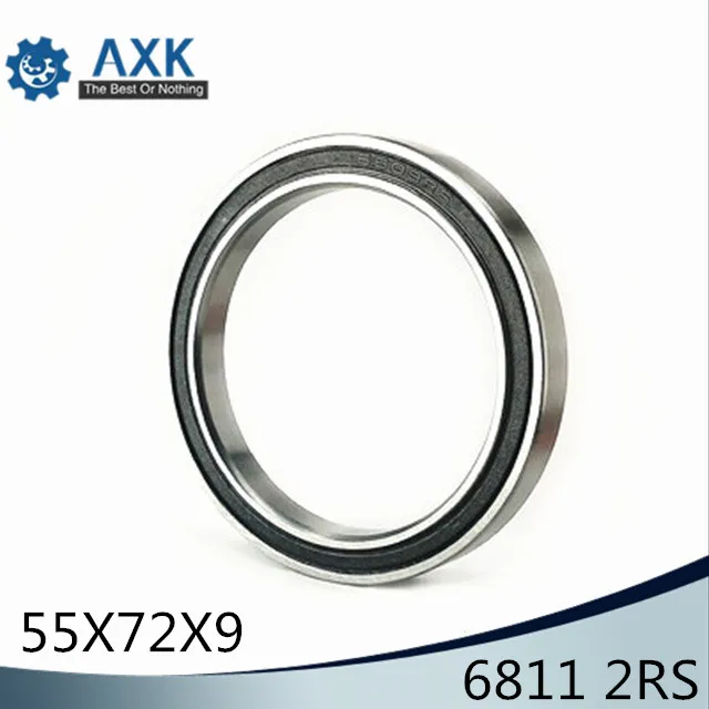 6811-2RS Bearing ABEC-1 (4PCS) 55x72x9 mm Metric Thin Section 6811 Ball Bearings 6811RS 61811RS