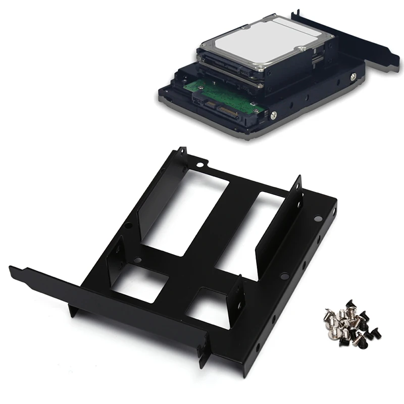 

Metal Dual 2.5" To 3.5" Hard Drive Bay Mounting Bracket - 2 X 2.5" To 3.5" HDD / SSD Mounting Bracket