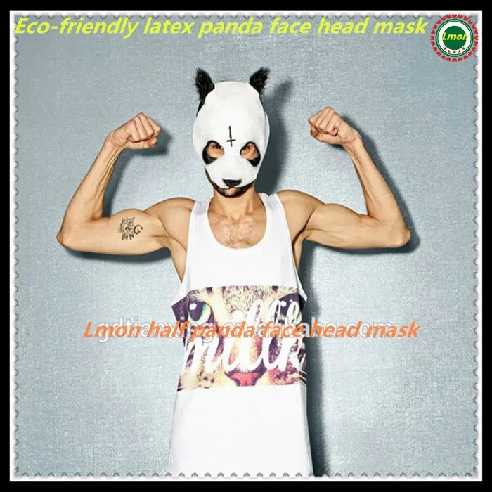 Hot selling 100% Natural Latex Cro Panda Mask Newly Style Party Fancy Dress Novelty Halloween Animal panda face head | Дом и сад