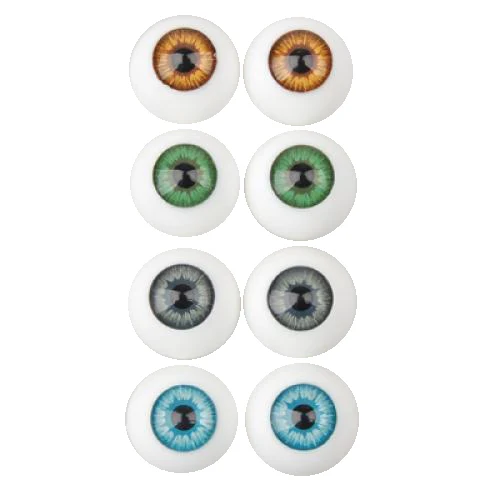 8Pcs 4 Colors Half Round Hollow Acrylic Eyes Eyeballs 16mm Doll Making Repair