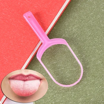 

Oral Hygiene Tongue Cleaning Coated Tool Plastic Tongue Dental Care Scraper Brush Random 1 PCS