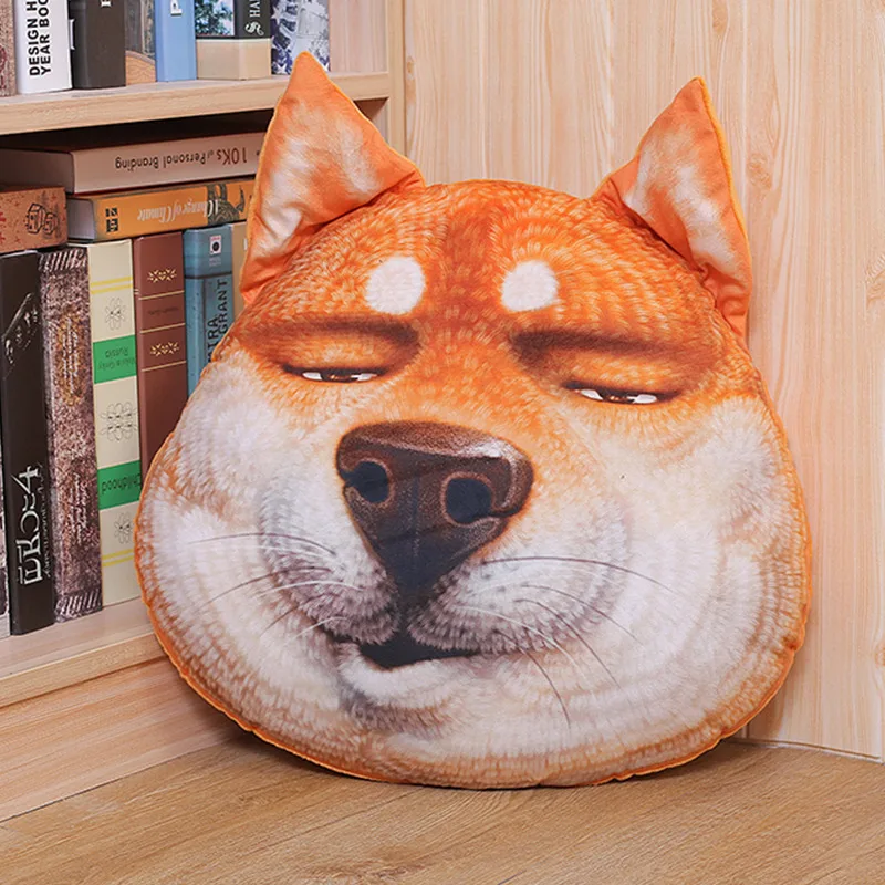 orange 38/50/70 см мягкие Косплей Shiba «Лисья Секретная служба»(Inu собака плюшевые игрушки, забавные выражения головы собаки хлопчатобумажная набивная Подушка плюшевая кукла корги подарок на день рождения - Цвет: orange