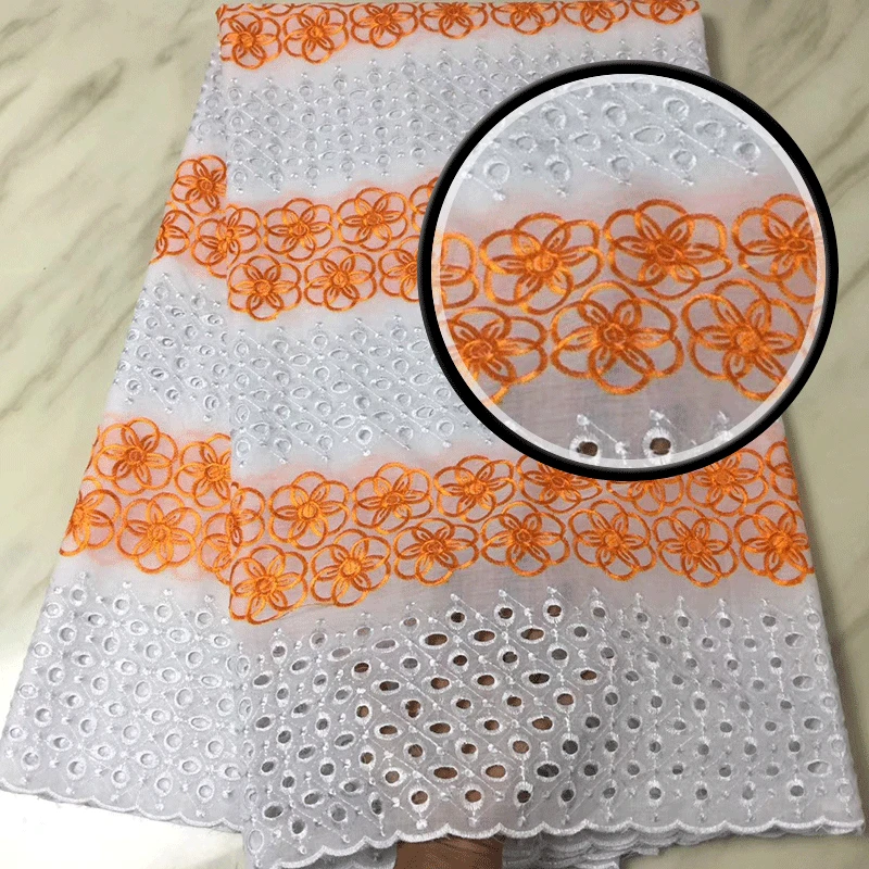 

High Quality Nigerian lace2018LatestAfrican Pure Coton Lace Swiss Voile Lace In Switzerland For Woman man Dress MD215 5Yrds/Pcs