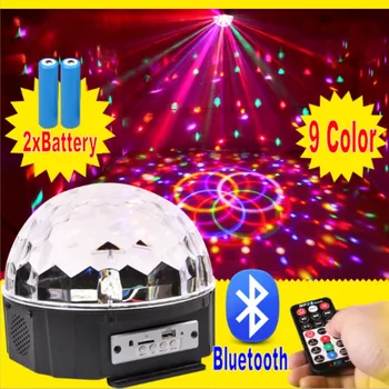 

9 LED Remote Control Bluetooth MP3 Crystal Magic Ball Led Stage Lamp Disco Laser Light Party Light Sound Control Christmas KTV