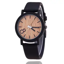 Моделирование деревянный Relojes кварцевые Для женщин часы Повседневное деревянный Цвет кожаным ремешком древесины мужской наручные часы