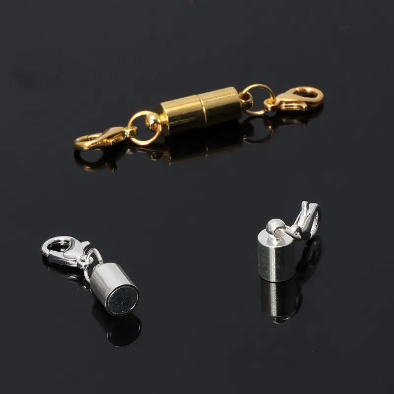 

24Pcs Rhinestone Ball Cuboid Magnetic Lobster Clasps Kit Bracelet Jewelry Making