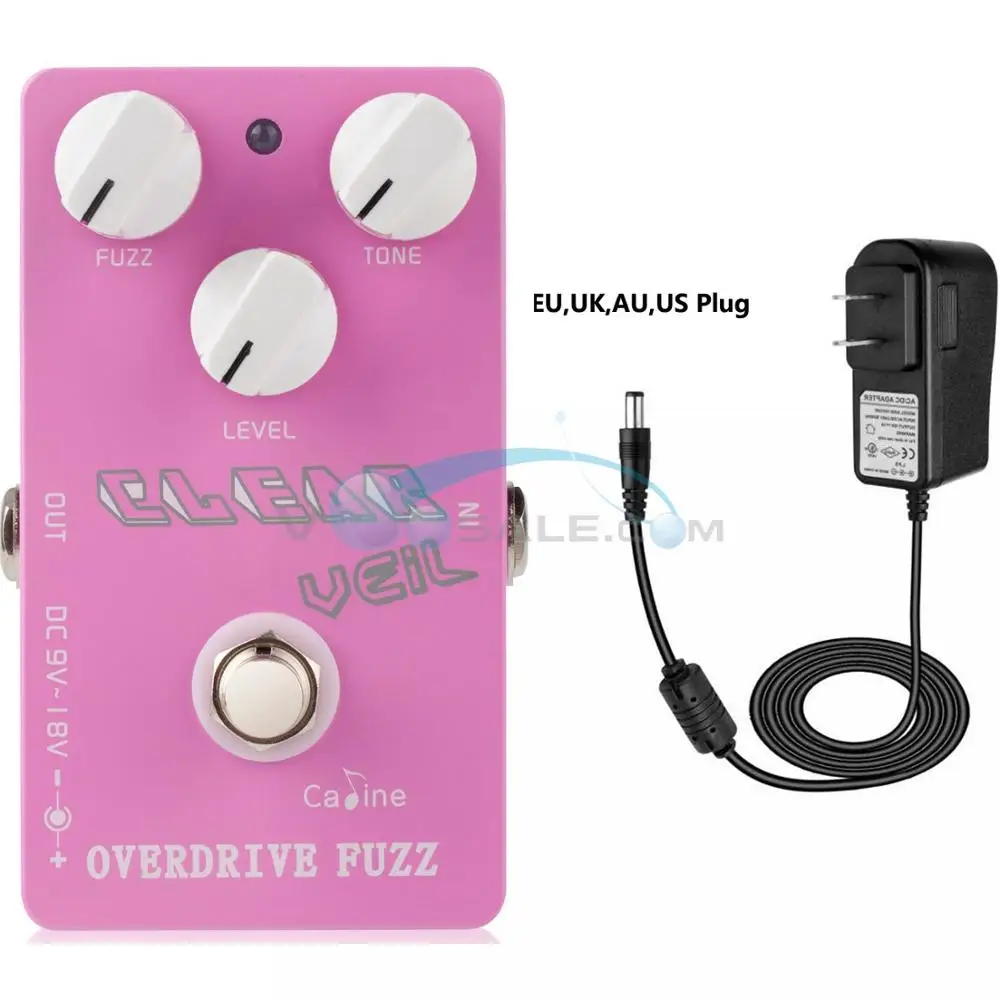 

Caline CP-32 Overdrive Fuzz Guitar Effet Pedal Clear Veil Pedal Effect +AC100V-240V to DC9V/1A Adapter Guitar Accessories Parts