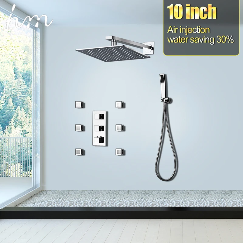 Buy hm Thermostatic Bath Room Shower Faucets 10" Mixing valve Wall
