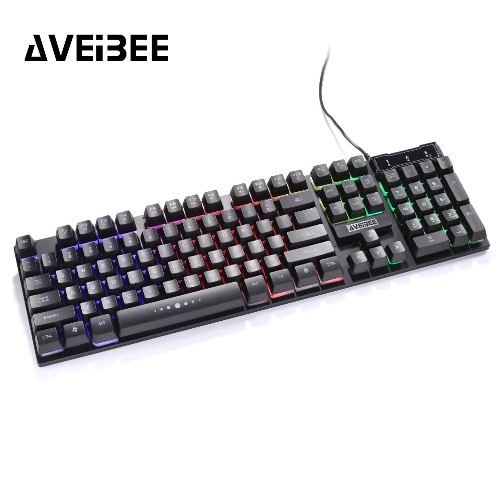 

Original Mechanical Keyboard 104 Keys Blue Switch Wired Gaming Keyboard RGB Light Anti-Ghosting English Keyboard
