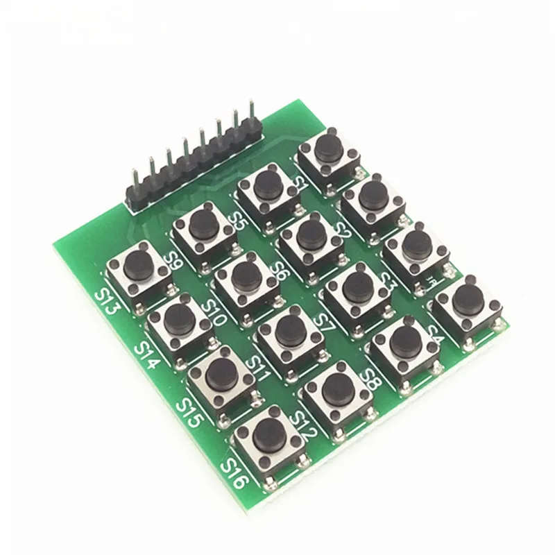 5pcs/lot Direct insertion key 4X4 matrix keyboard 16 button external keyboard expansion module For arduino