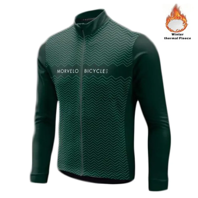 Morvelo Зимняя Теплая Флисовая велосипедная футболка с длинным рукавом Ropa ciclismo hombre велосипедная одежда велосипедная Одежда Майо Ciclismo - Цвет: 2