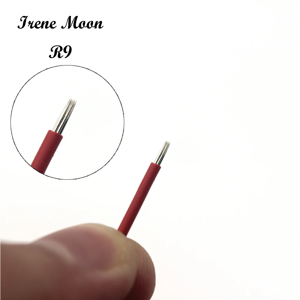 Permanent Makeup Needles Manual Eyebrow Tattoo Pins Microblading Needles Round 9 Pins Microblading Tattoo Pigment Needles 50pcs