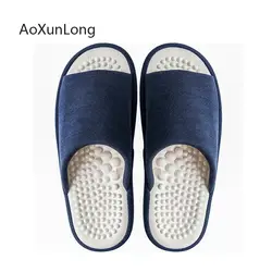Aosunlong/мужские тапочки; сезон весна-осень; домашние массажные тапочки на плоской подошве; нескользящие легкие мужские домашние тапочки;