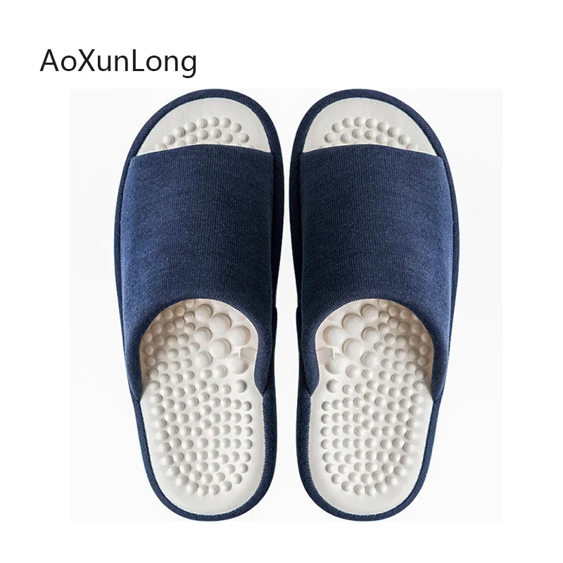 

AoXunLong Men Slippers spring and fall Flat Indoor Massage Slippers Non-slip Light Weight Men Home Slippers Foot Massage Slides