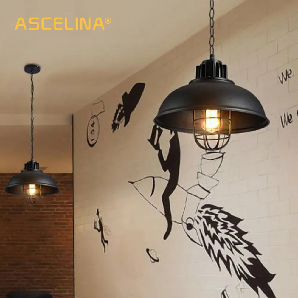 

Industrial Pendant Light American LED Lamp modern restaurant industrial wind single creative wrought iron bar table lighting