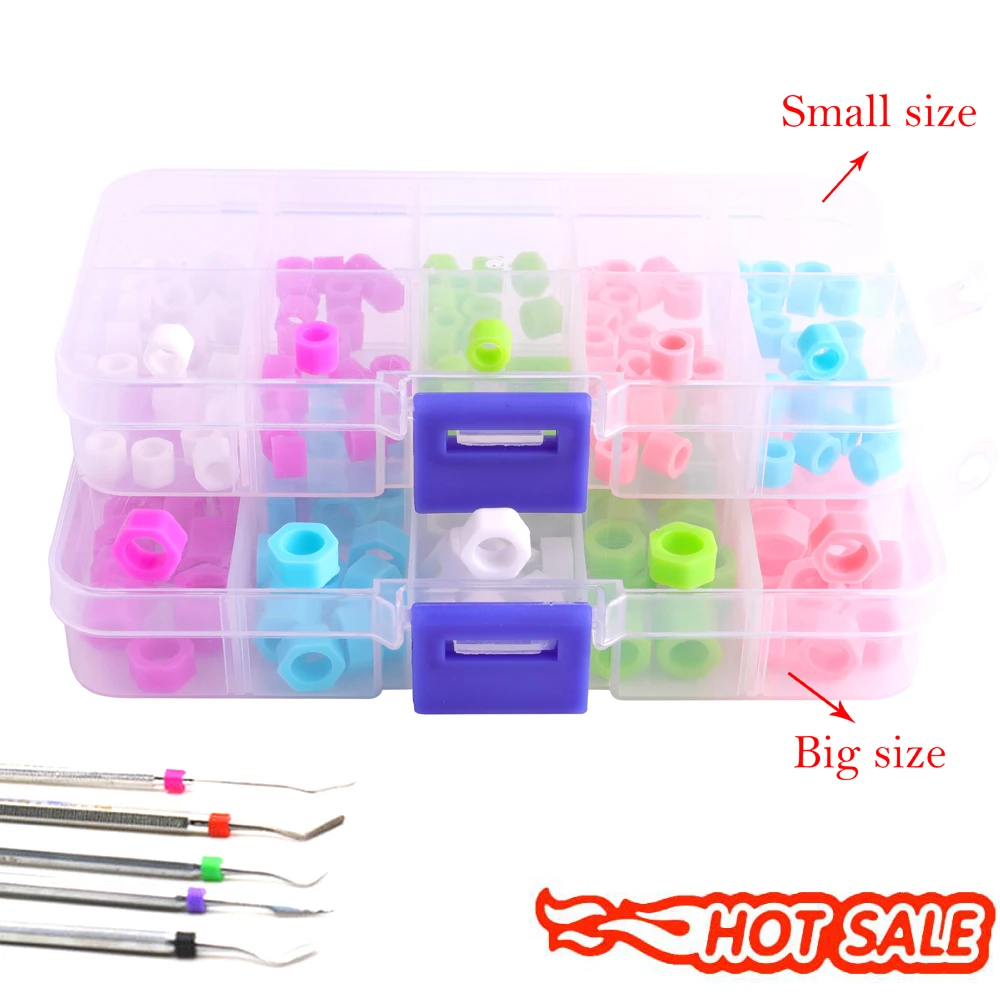 

100 pcs Autoclavable Universal Dental Instrument Color Code Ring Hygienist Orthodontic Silicone Ring NEW