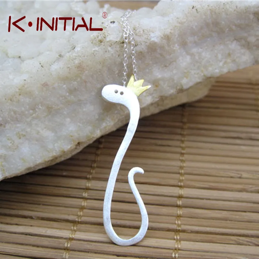 Kinitial 925 серебро животных змея кулон Цепочки и ожерелья прекрасный Золотая Корона