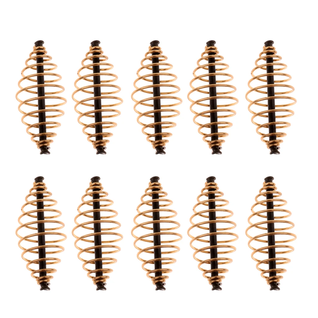 10pcs Metal Coil Inline Spring Fishing Feeders Carp Fishing Tackle Swim Feeders Fishing Tackle
