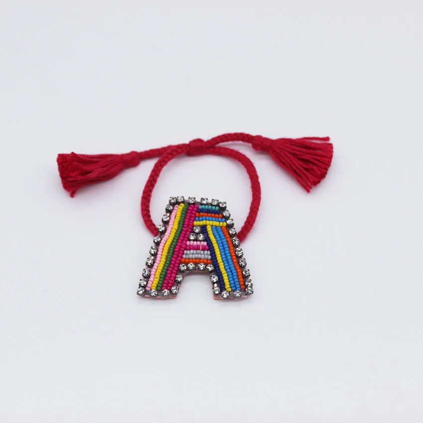 

Vintage Letter Boho Bib Bohemia Boho Handmade Braided Bracelets Vintage Cotton Rope Ethnic Charm Bracelets 991