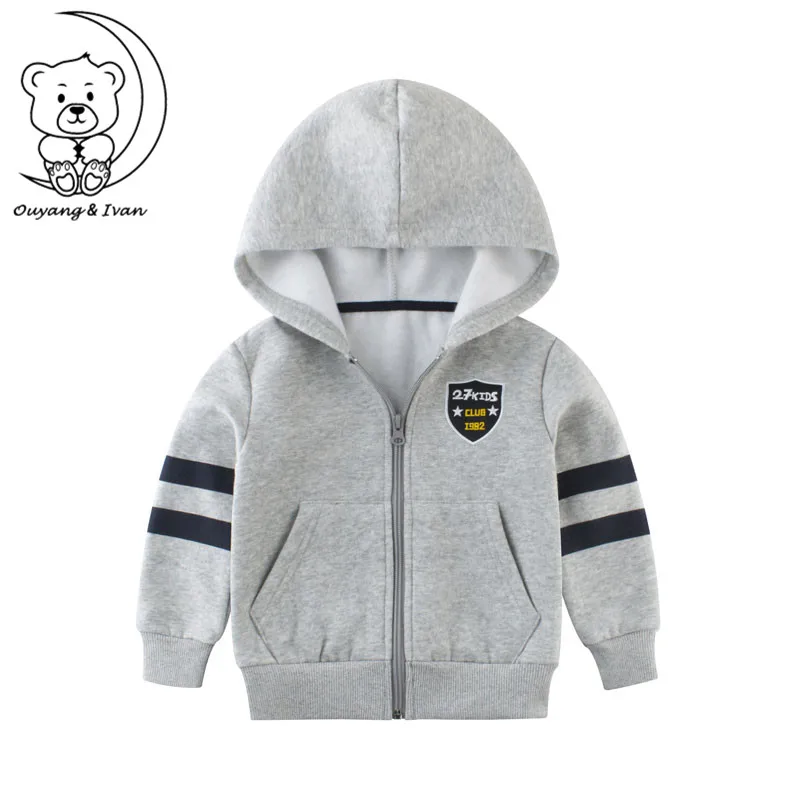 

2019 Spring New Boy Sports Jacket Thin Casual Jacket With Hooded Collar Children's Coat Kids Outwear Cotton Fleece Zipper Tops