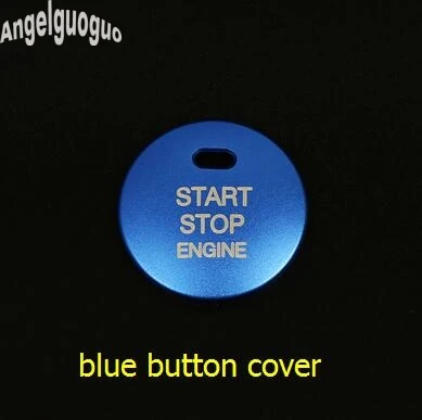 Кнопка запуска двигателя автомобиля, украшение, бесключевая система, переключатель крышки для hyundai Elantra MD 2011-15 Sonata i45 YF 2010-14, наклейка - Название цвета: blue cover