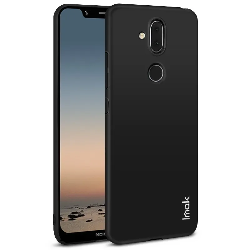 Чехол для Nokia 8,1 IMAK Jazz, тонкая, тактильная, жесткая задняя крышка из поликарбоната для Nokia X7/Nokia 8,1, чехол, защита экрана в подарок - Цвет: Black