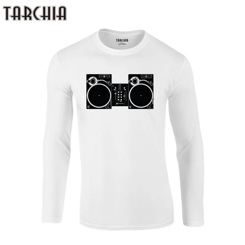 

TARCHIA 2019 new T-Shirts Brand Clothing Tshirt Men Trend fashion turntables Slim Fit Long Sleeve T Shirt Mens Cotton fashion