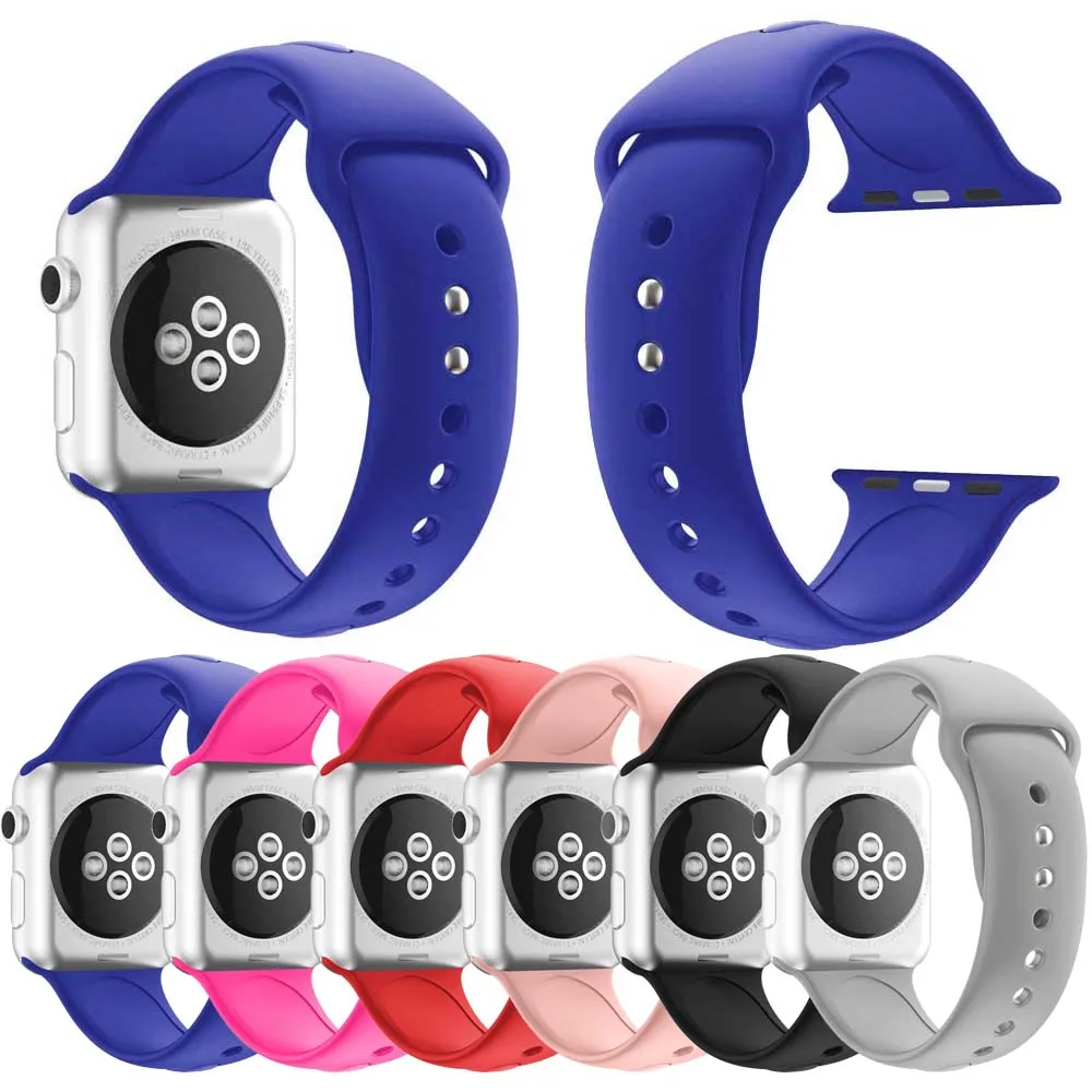 

Colorful Soft Silicone Replacement Sport Band For 38mm Apple Watch Series1 2 42mm Wrist Bracelet Strap For iWatch Sports Edition