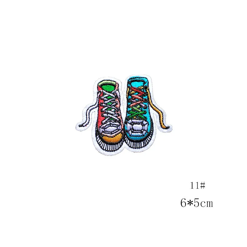 

Sports Shoes Embroidery Patches for Kids T-shirt Iron on Stripes Appliques Children Clothes Stickers Clothing Badges @H