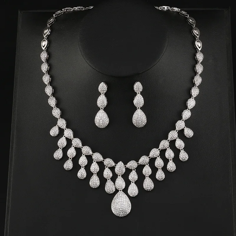 

Red Trees Brand Luxury Bridal Jewelry Sets For Women, High Quality Fashion Wedding Earrings and Necklace Set For Brides